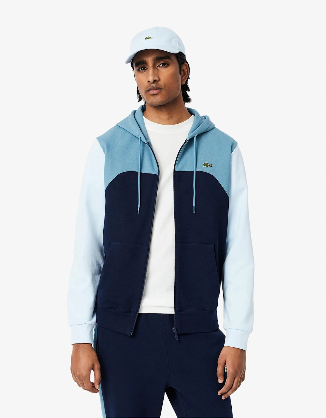 Zipped Colour Block Hoodie