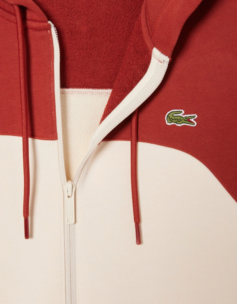 Zipped Colour Block Hoodie