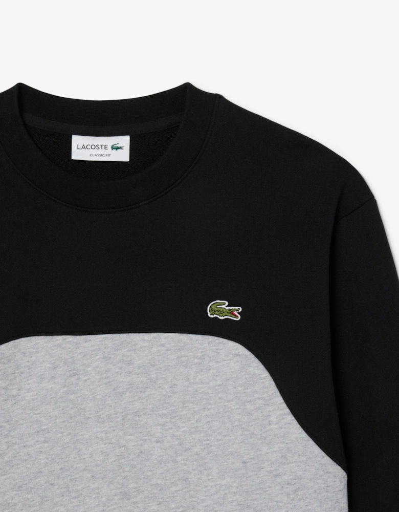 Colour Block Cotton Fleece Sweatshirt