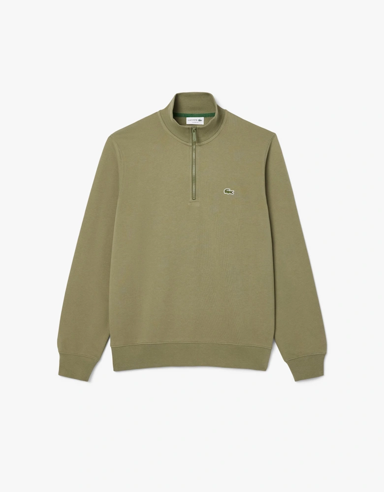 High Neck Zipped Fleece Sweatshirt