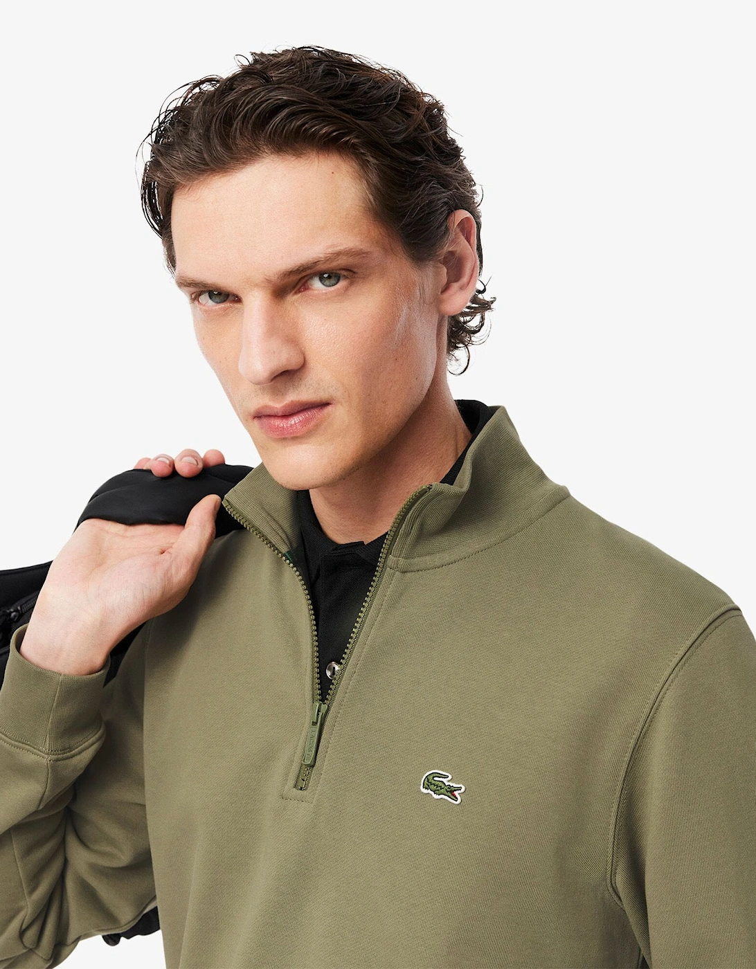 High Neck Zipped Fleece Sweatshirt