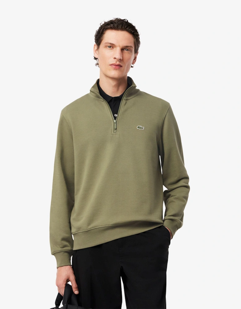 High Neck Zipped Fleece Sweatshirt