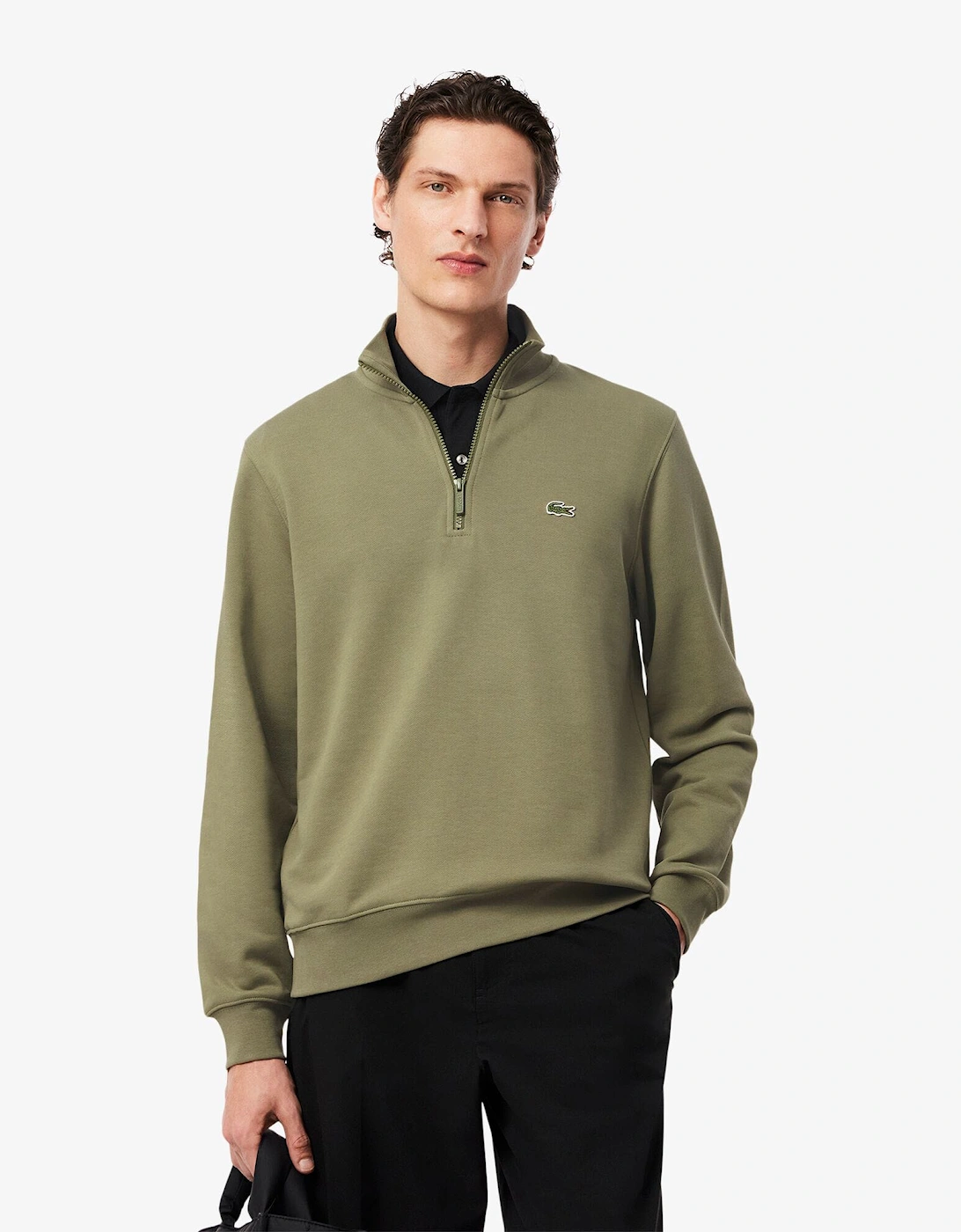 High Neck Zipped Fleece Sweatshirt