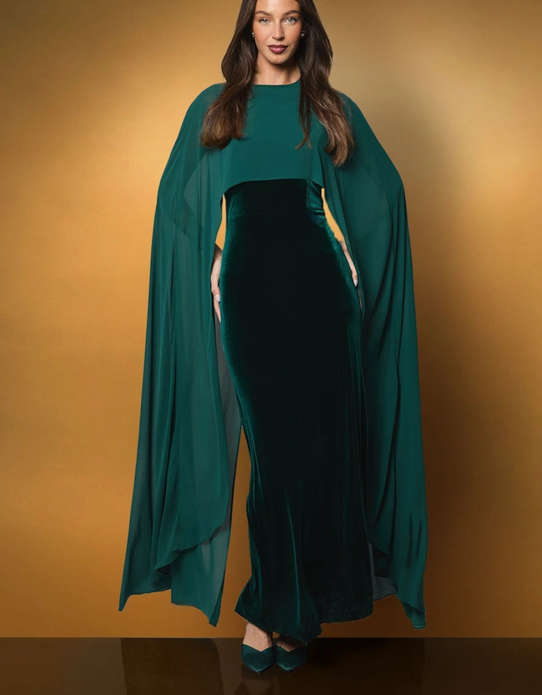 Velvet Cape Dress