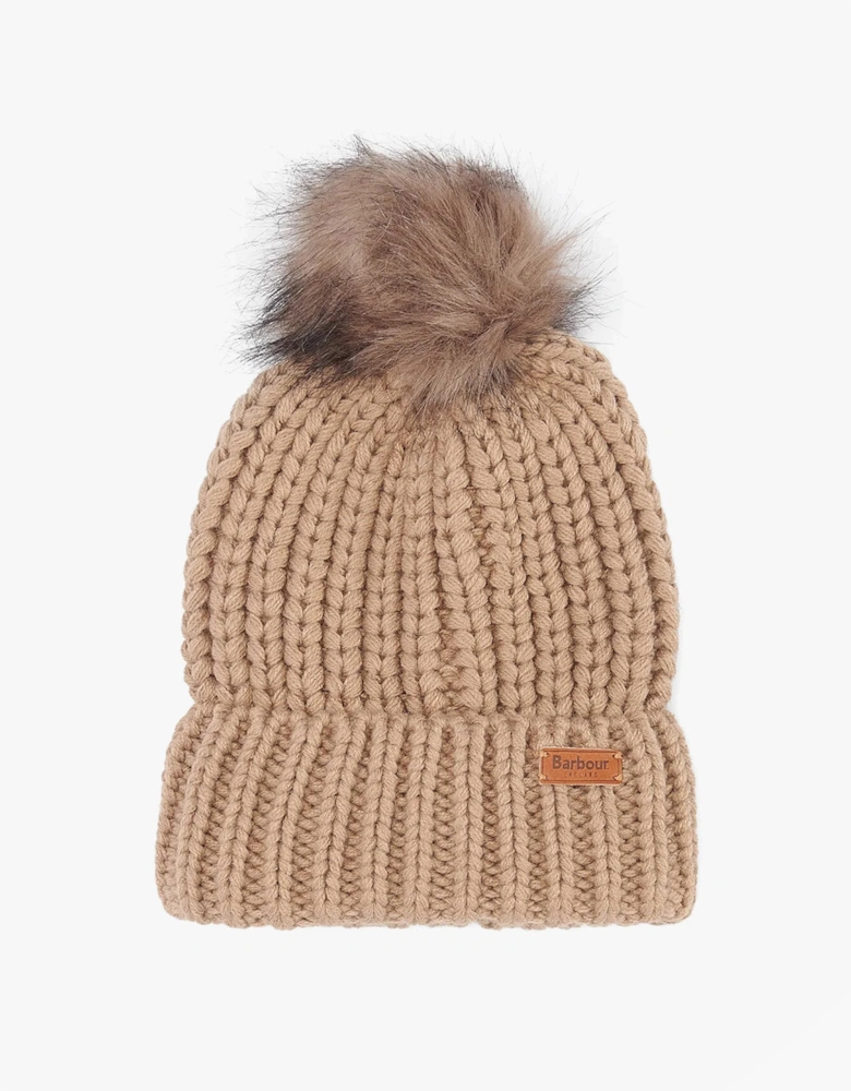 SALTBURN Womens Pom-Pom Beanie Mink