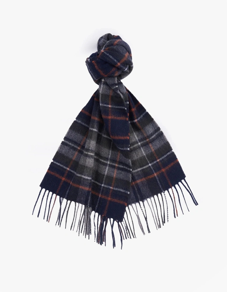 NEW CHECK Unisex Adults Tartan Scarf Navy/Dark Ginger