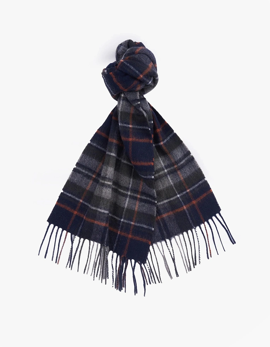 NEW CHECK Unisex Adults Tartan Scarf Navy/Dark Ginger, 5 of 4