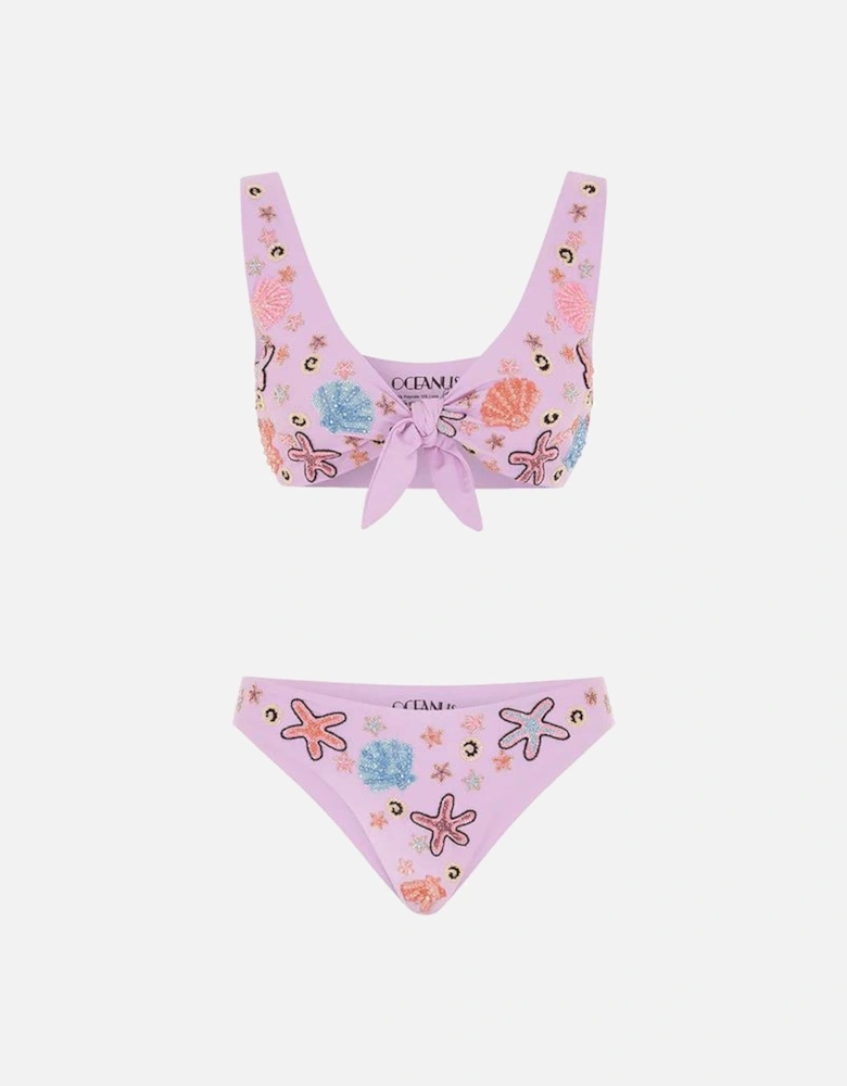 Orla Tie In The Middle Bikini Top Lilac