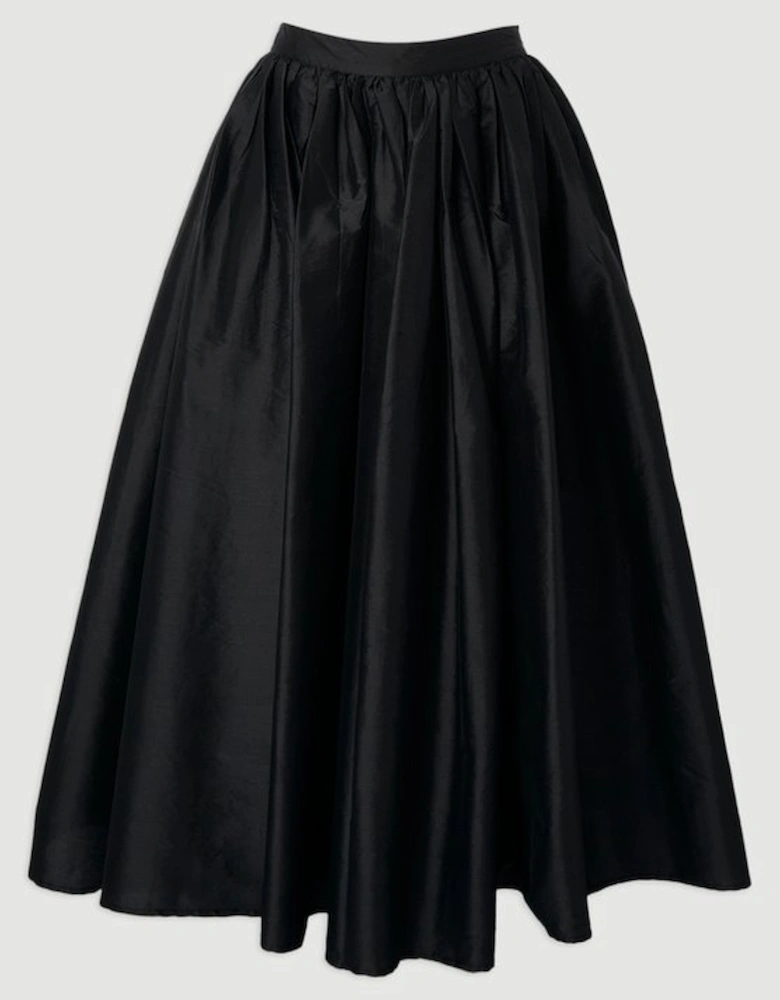 Taffeta Woven Maxi Skirt