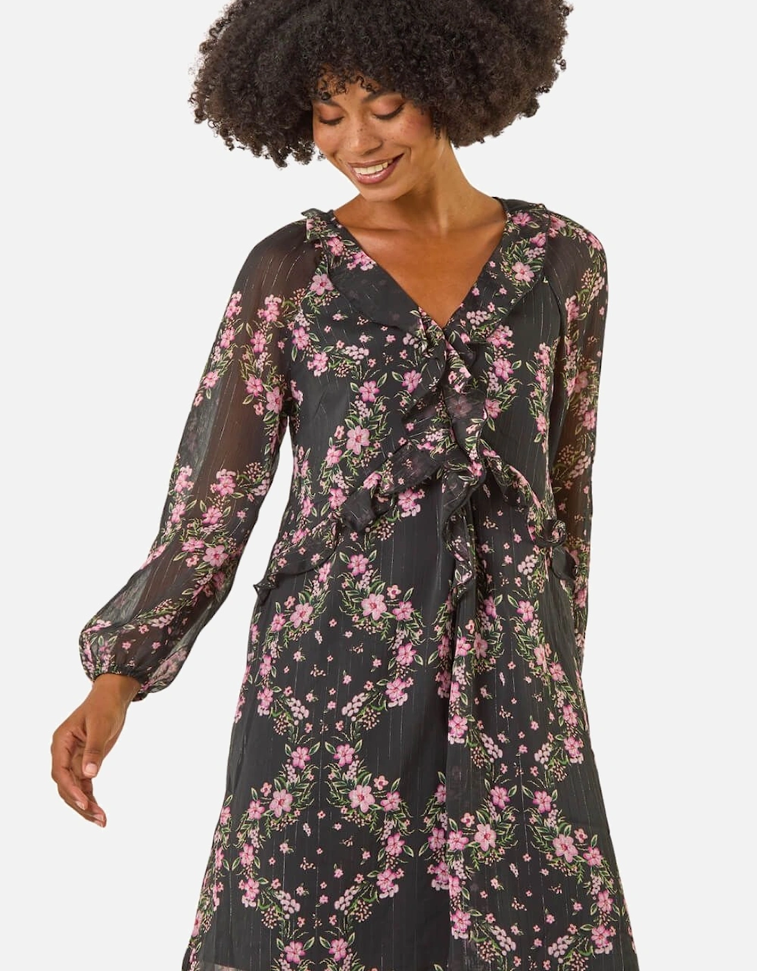 Floral Frill A-Line Dress, 2 of 1