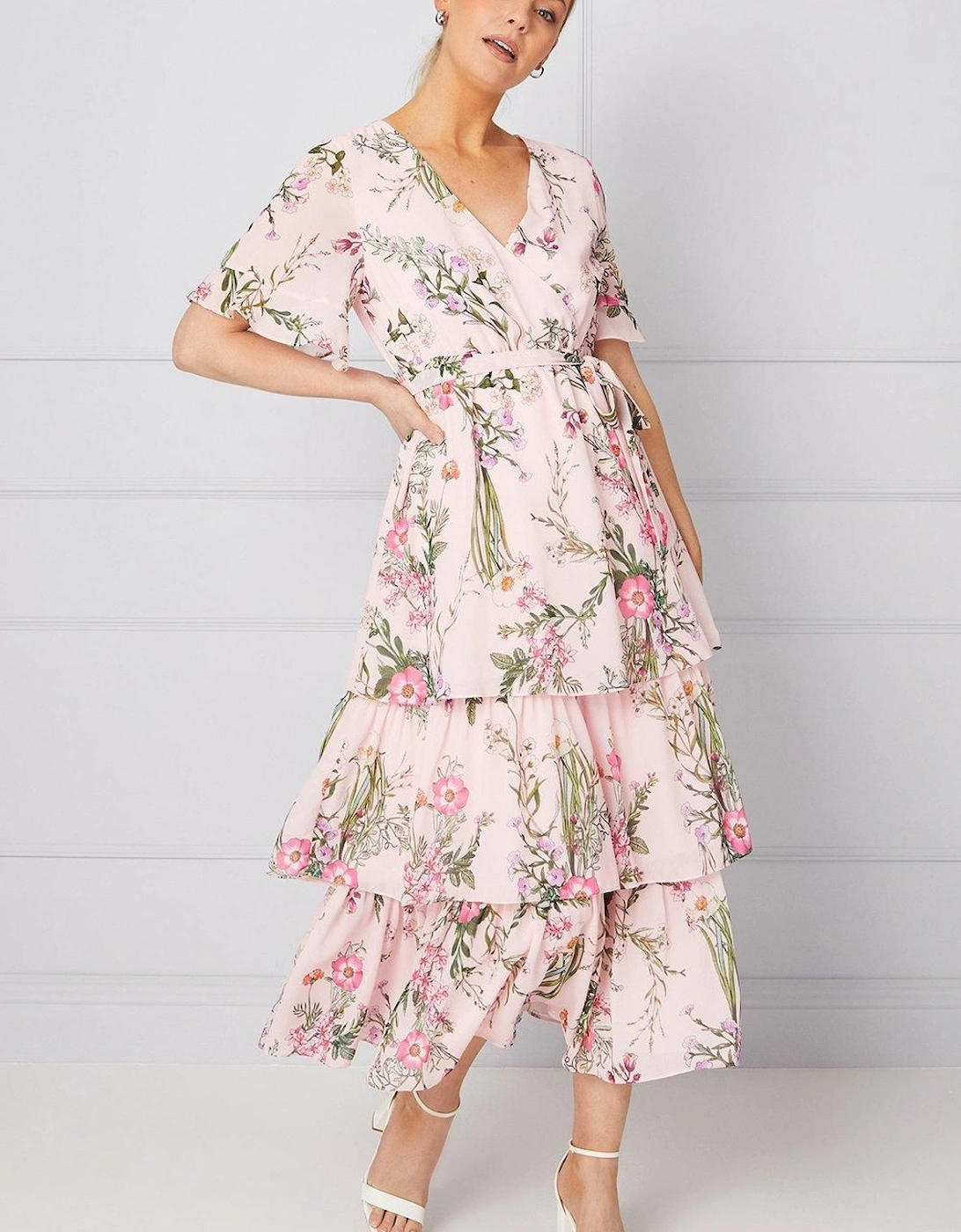 Occasion Floral Print Ruffle Midi Dress, 2 of 1