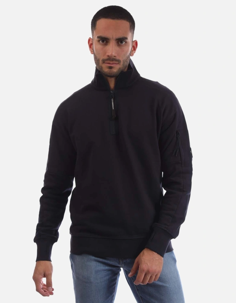 Diagonal Raised Fleece Half-Zip Sweatshirt