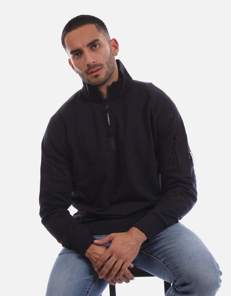 Diagonal Raised Fleece Half-Zip Sweatshirt