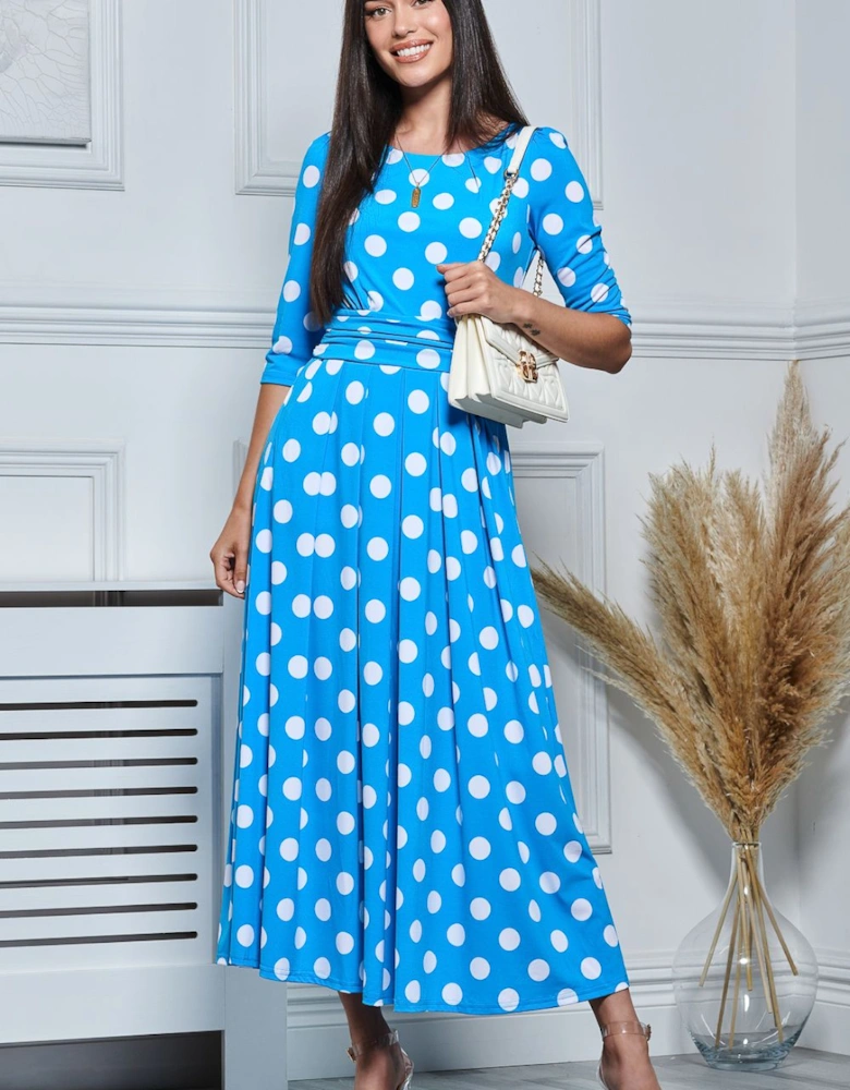 Deasia Polka Dot Print Maxi Dress