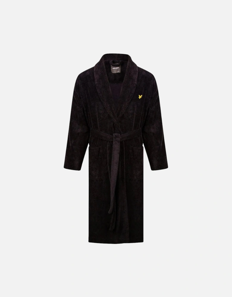 Lucas Towelling Bathrobe, Black
