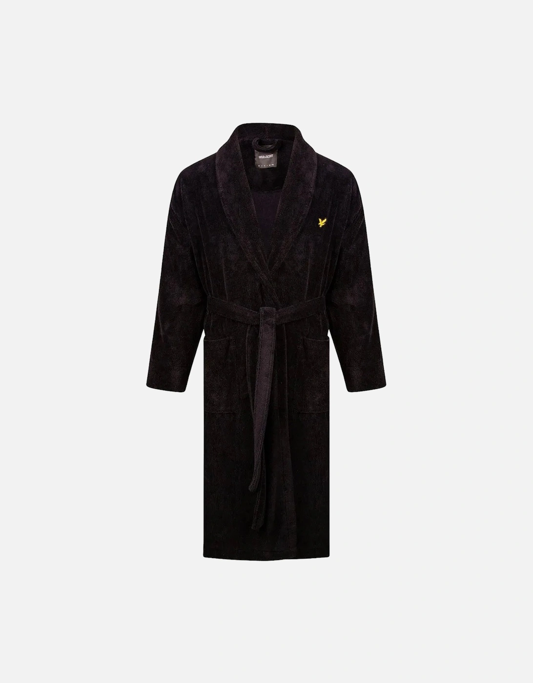 Lucas Towelling Bathrobe, Black, 4 of 3