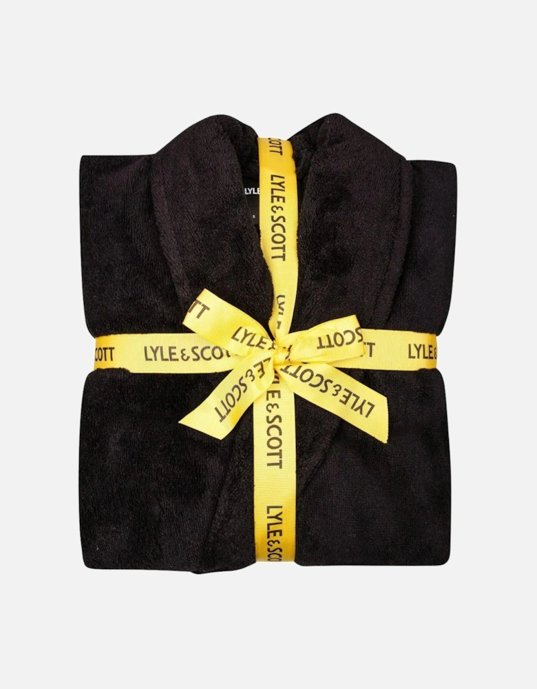 Lucas Towelling Bathrobe, Black