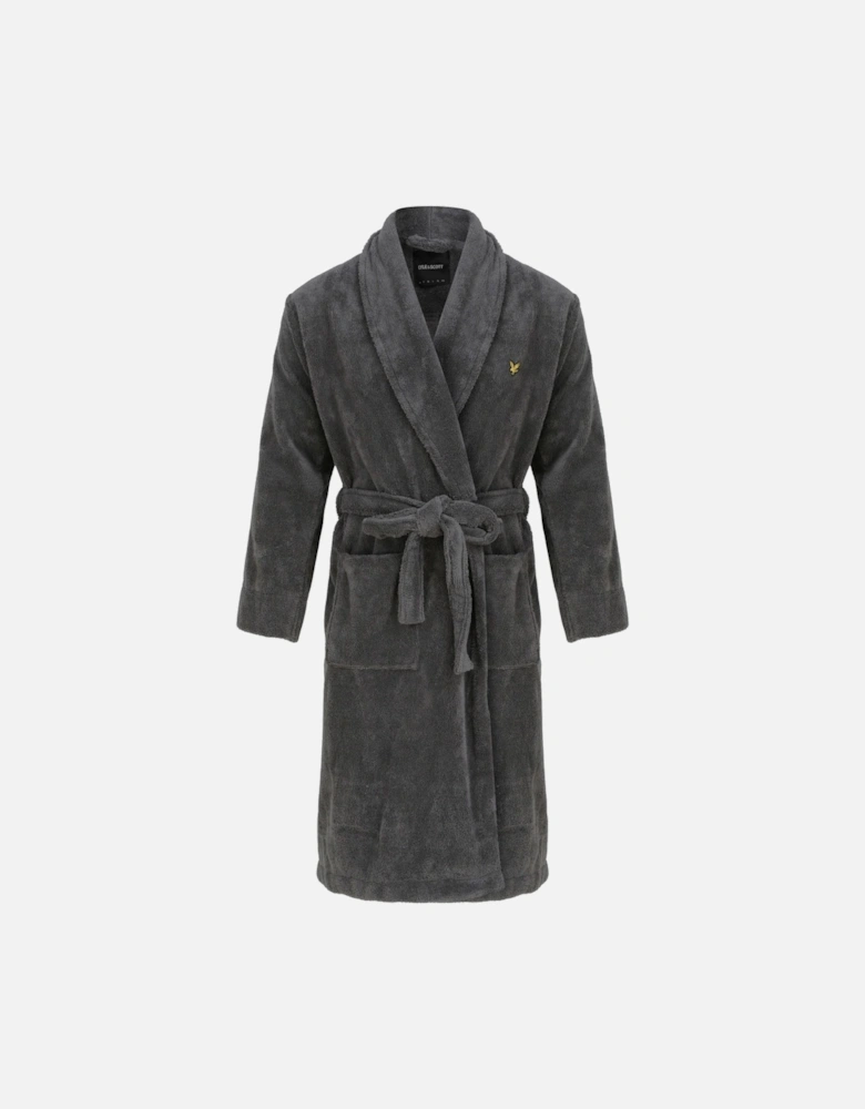 Lucas Towelling Bathrobe, Granite Grey