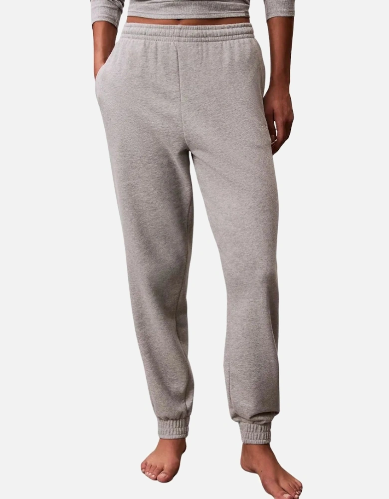 Women Cotton Terry Lounge Jogging Bottoms, Grey Heather
