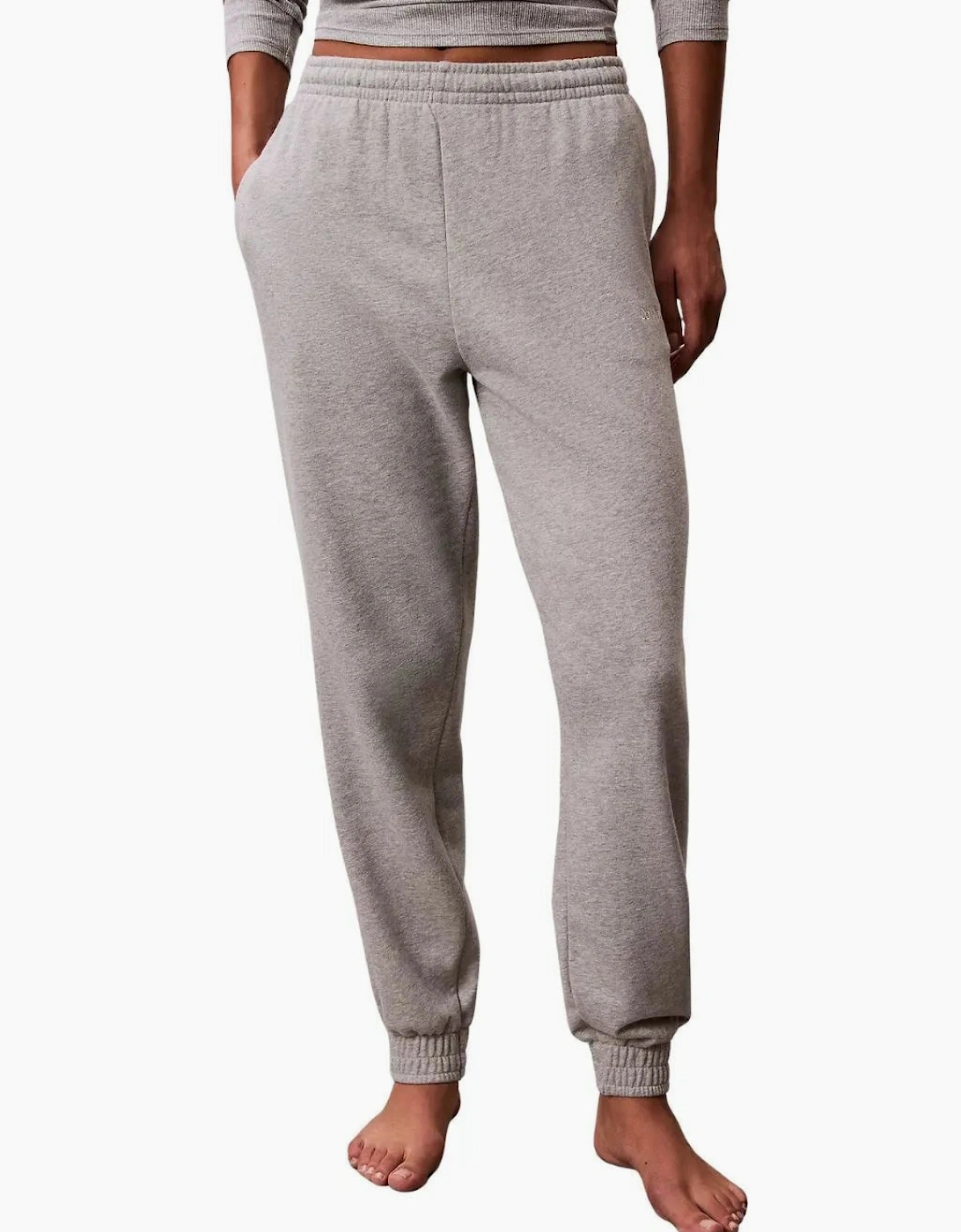Calvin Klein Women's Women Cotton Terry Lounge Jogging Bottoms, Grey Heather - Size: 14