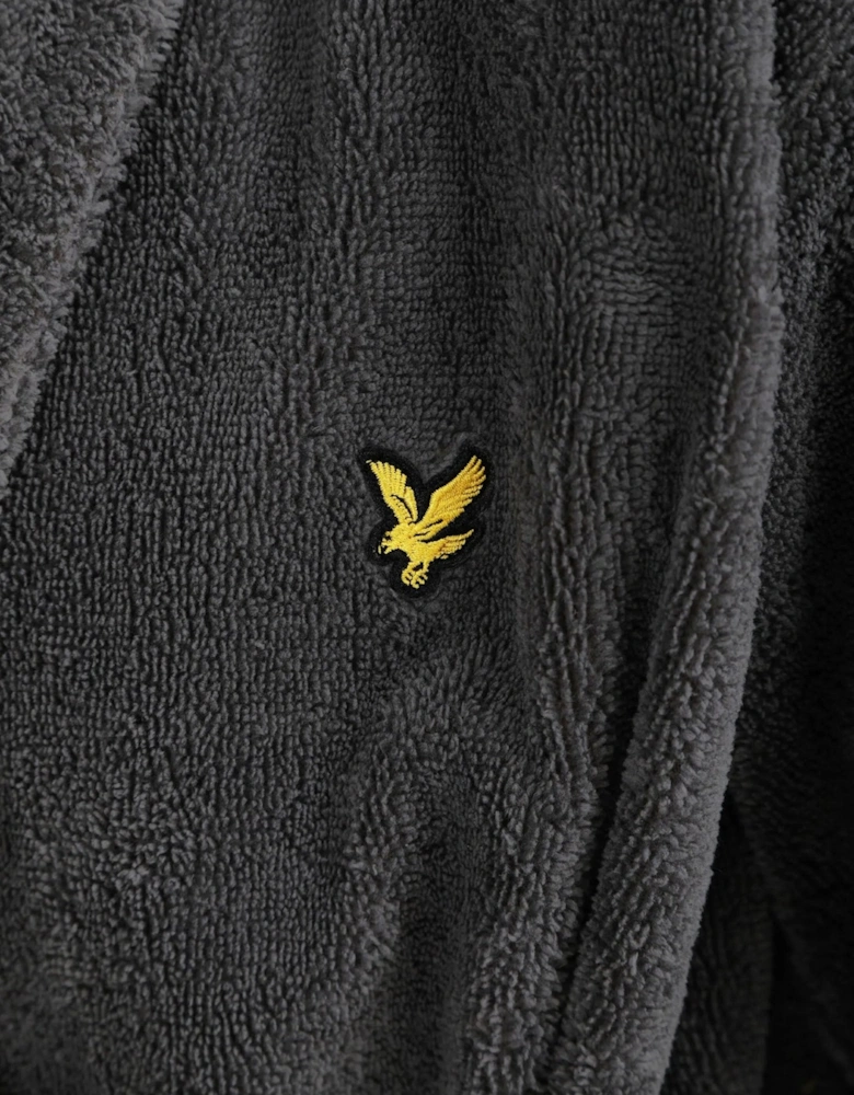 Lucas Towelling Bathrobe, Granite Grey