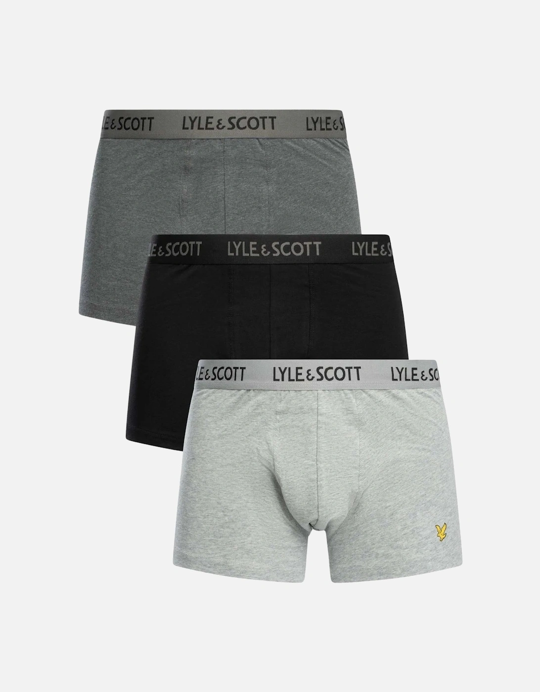Lyle And Scott Men's 3-Pack Barclay Boxer Briefs, Grey Combination - Size: 35/34/32