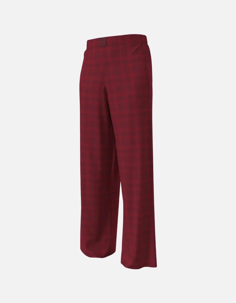 Women Check Flannel Pyjama Set, Zinfandel