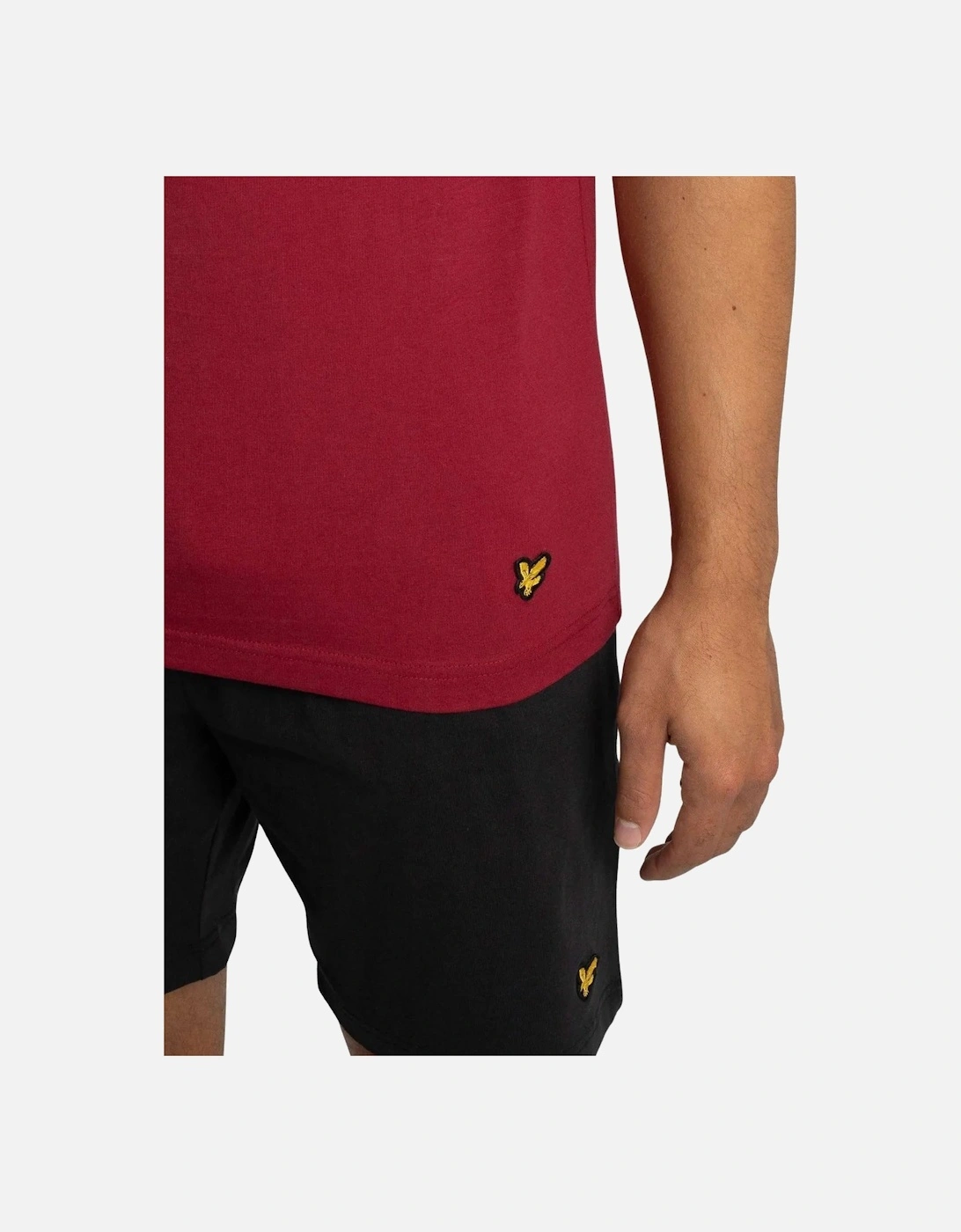 Charlie T-Shirt & Shorts Lounge Set, Burgundy/Black