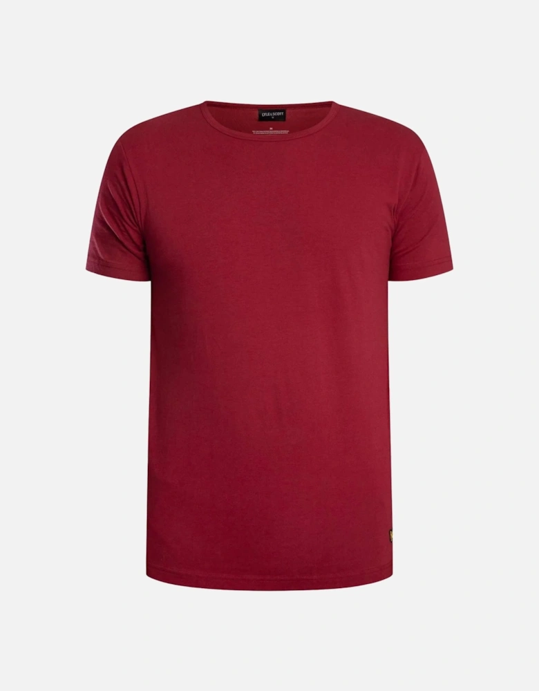 Charlie T-Shirt & Shorts Lounge Set, Burgundy/Black