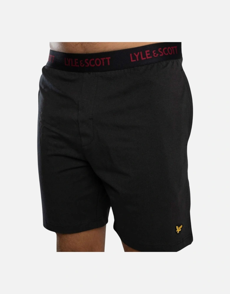 Charlie T-Shirt & Shorts Lounge Set, Burgundy/Black