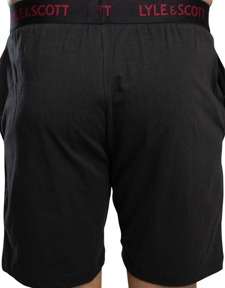 Charlie T-Shirt & Shorts Lounge Set, Burgundy/Black