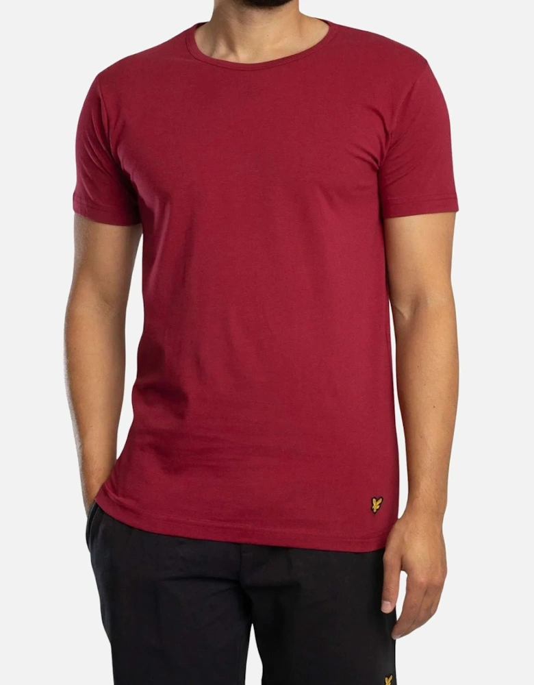 Charlie T-Shirt & Shorts Lounge Set, Burgundy/Black