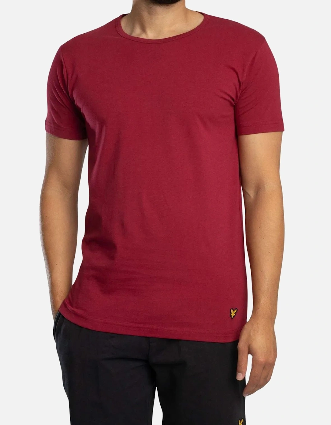 Charlie T-Shirt & Shorts Lounge Set, Burgundy/Black
