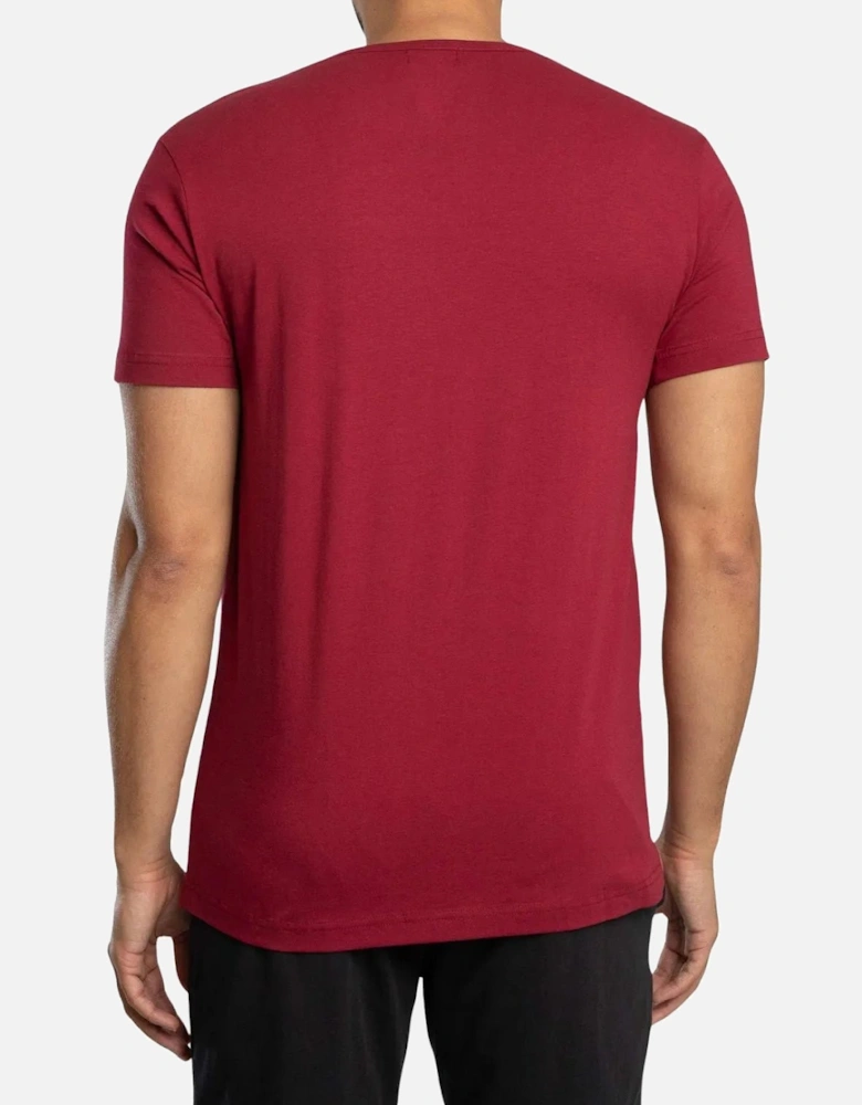 Charlie T-Shirt & Shorts Lounge Set, Burgundy/Black