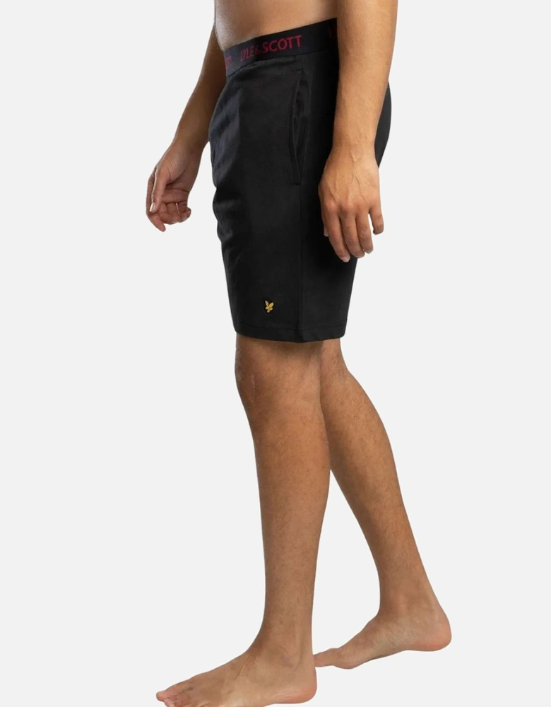 Charlie T-Shirt & Shorts Lounge Set, Burgundy/Black