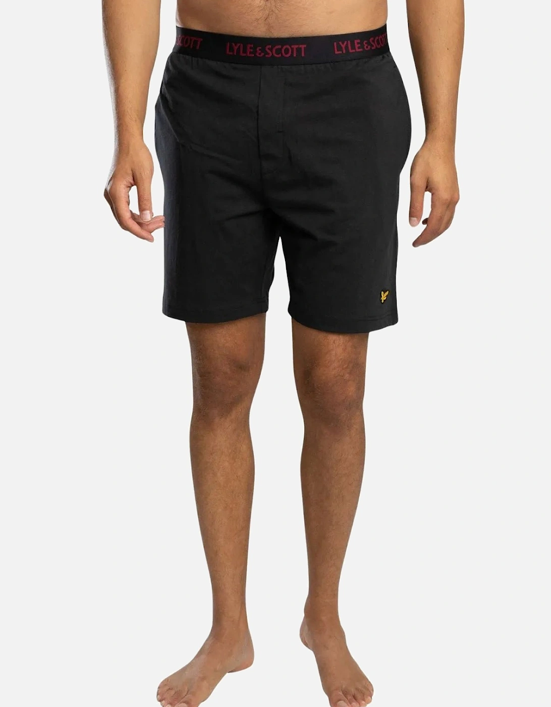 Charlie T-Shirt & Shorts Lounge Set, Burgundy/Black