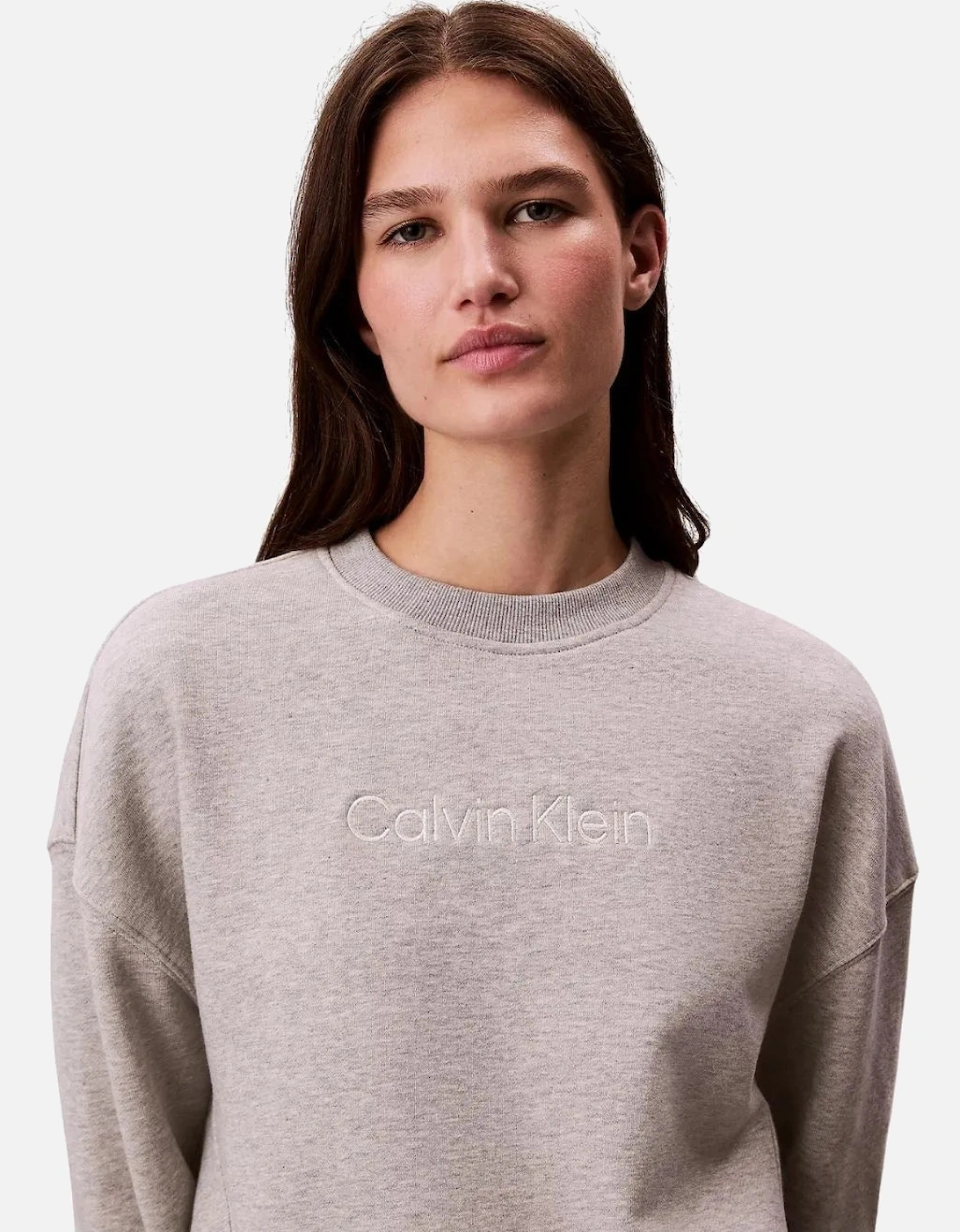 Women Cotton Terry Lounge Sweatshirt, Grey Heather, 7 of 6