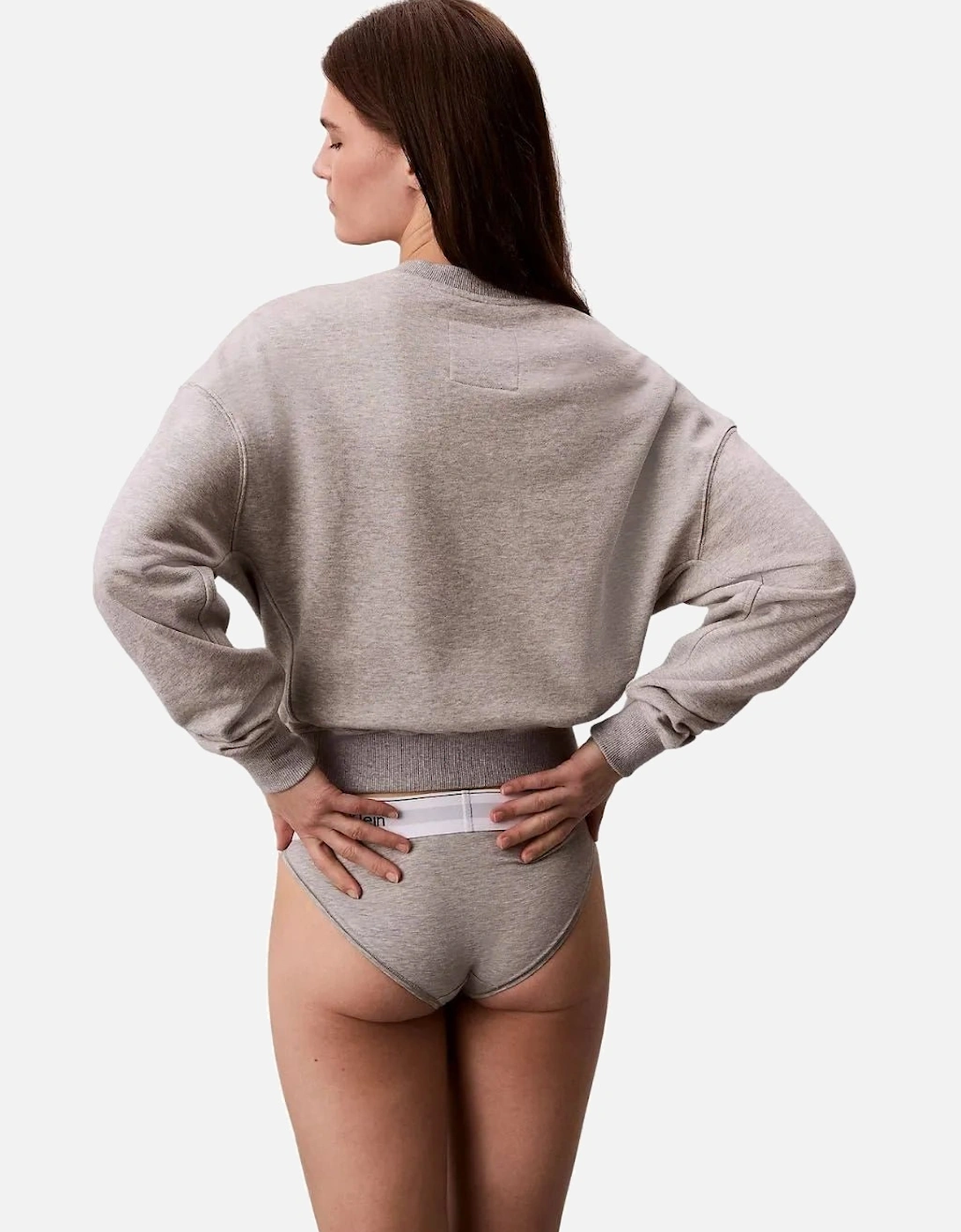 Women Cotton Terry Lounge Sweatshirt, Grey Heather