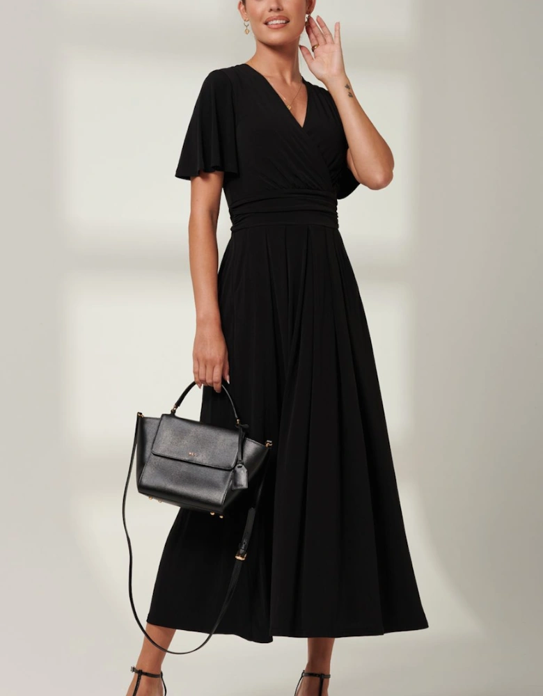 Eldoris Angel Sleeve Jersey Maxi Dress