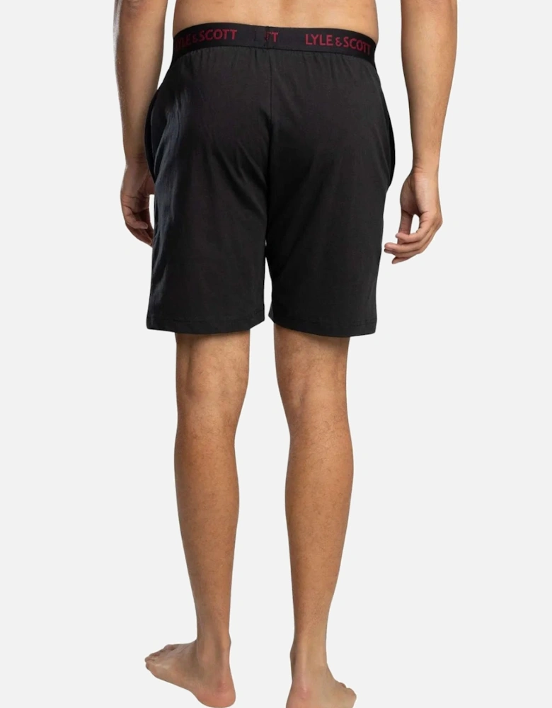 Charlie T-Shirt & Shorts Lounge Set, Burgundy/Black