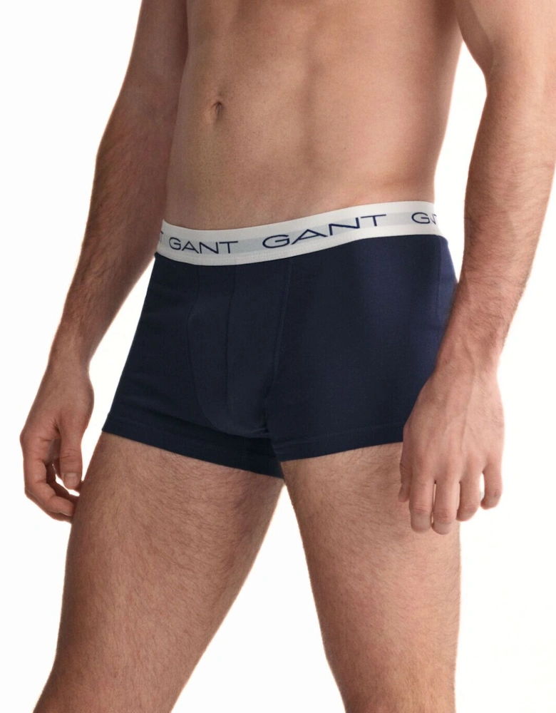 3-Pack Classic Logo Boxer Trunks, Red/White/Navy