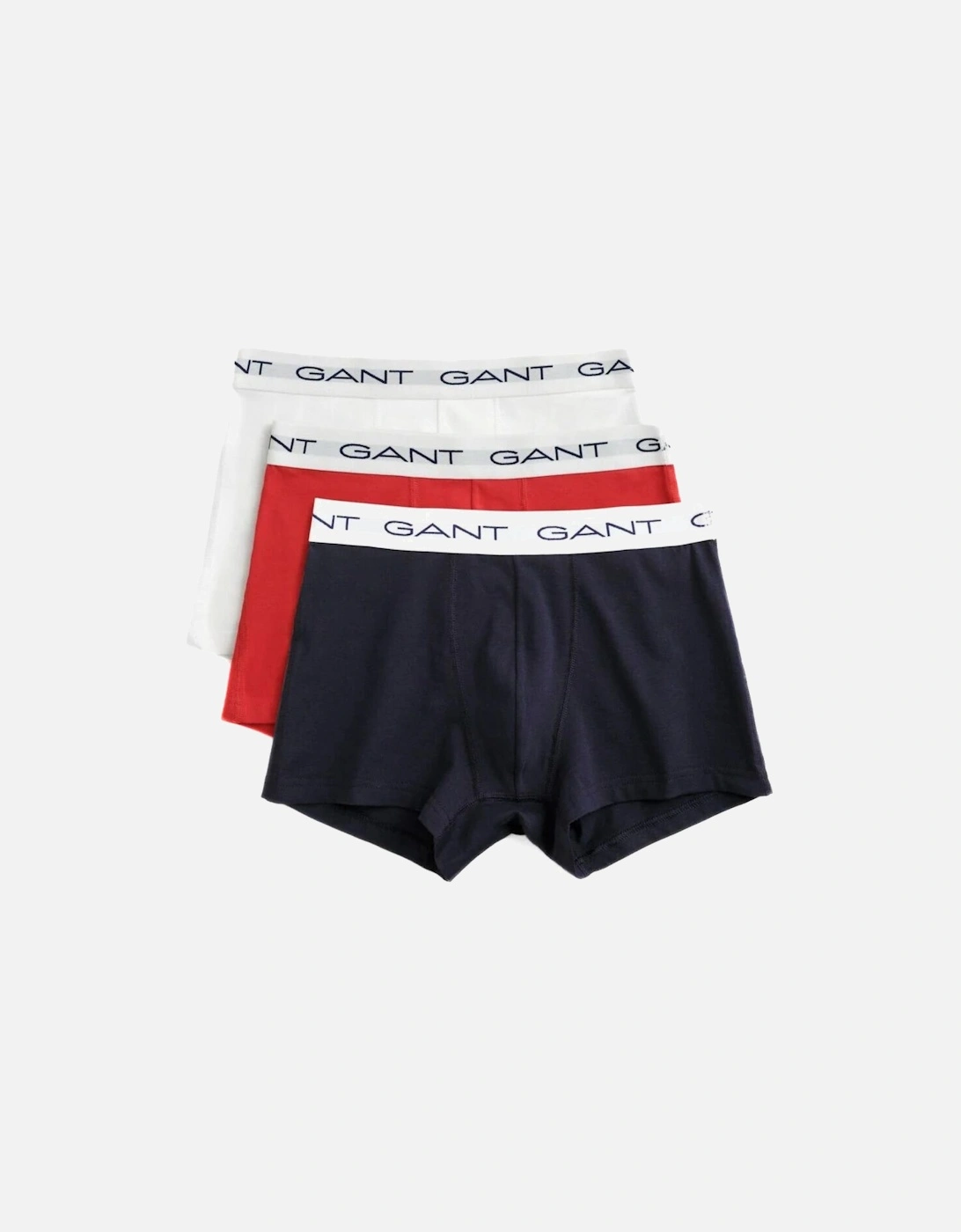 3-Pack Classic Logo Boxer Trunks, Red/White/Navy
