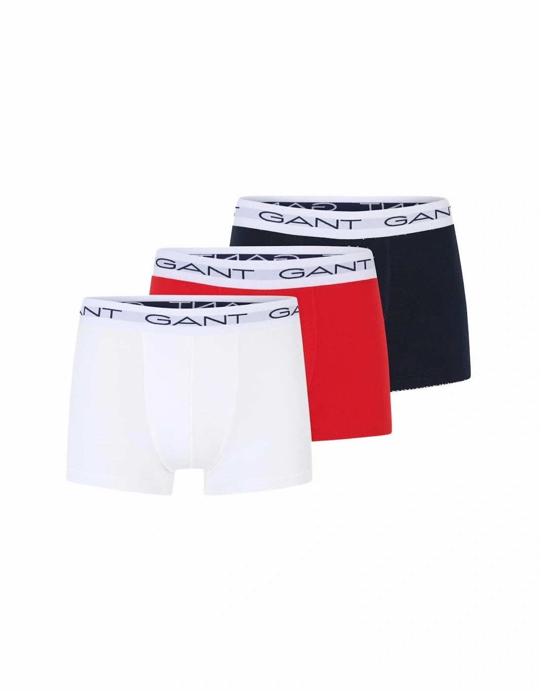 3-Pack Classic Logo Boxer Trunks, Red/White/Navy, 6 of 5