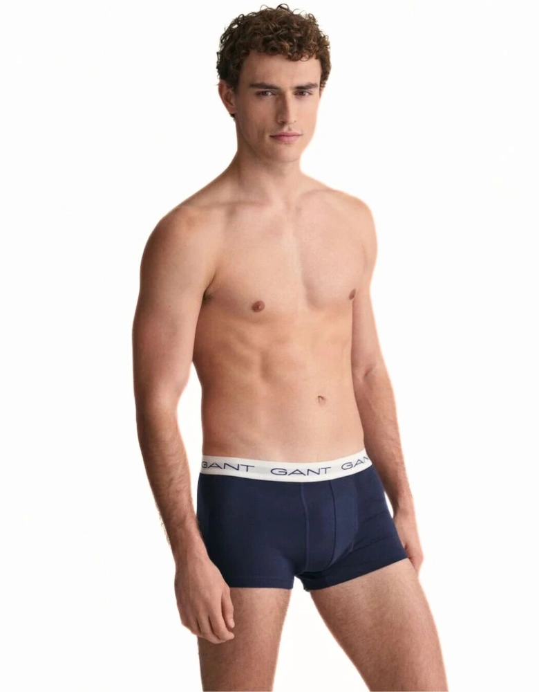 3-Pack Classic Logo Boxer Trunks, Red/White/Navy