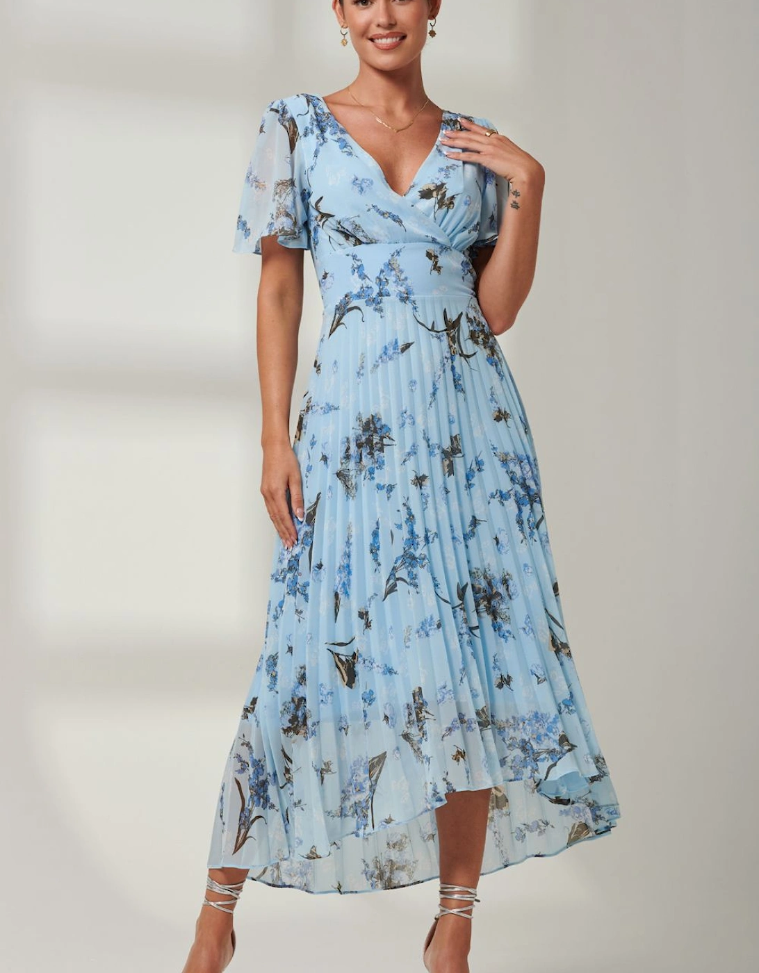 Vanya Wrap V-Neck Chiffon Maxi Dress, 2 of 1