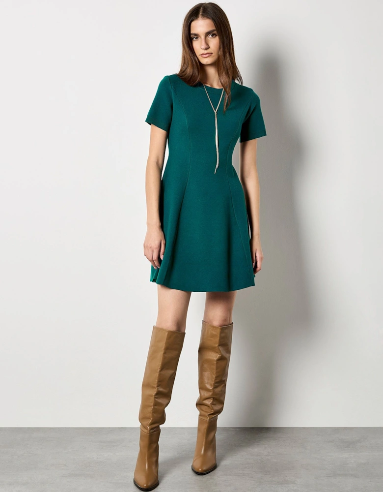 Panel Knitted A-Line Mini Dress