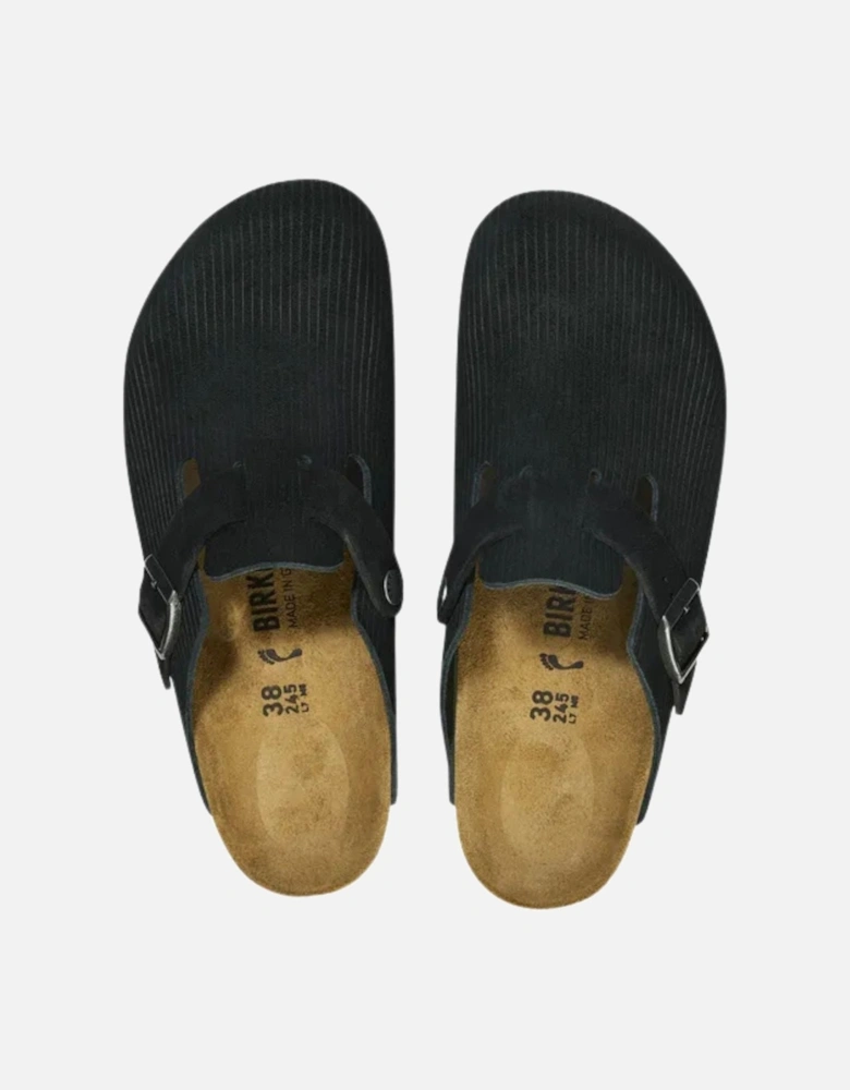 Birkenstock Boston Clog Suede Leather - Corduroy Black