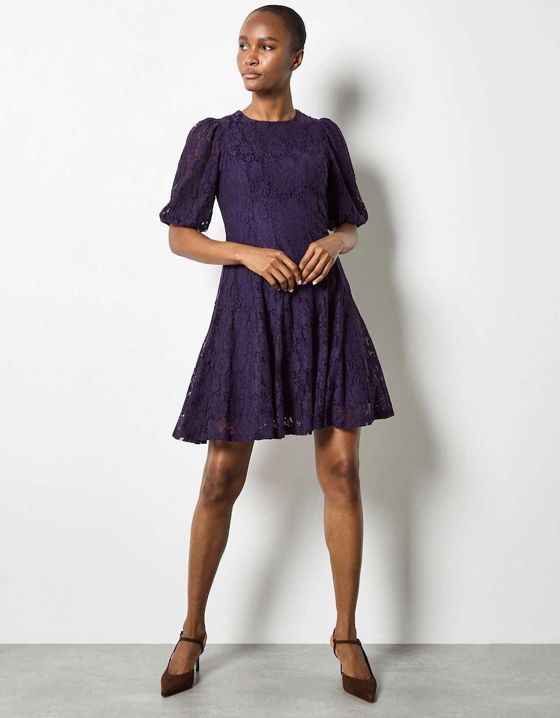 Floral Lace Skater Mini Dress, 2 of 1