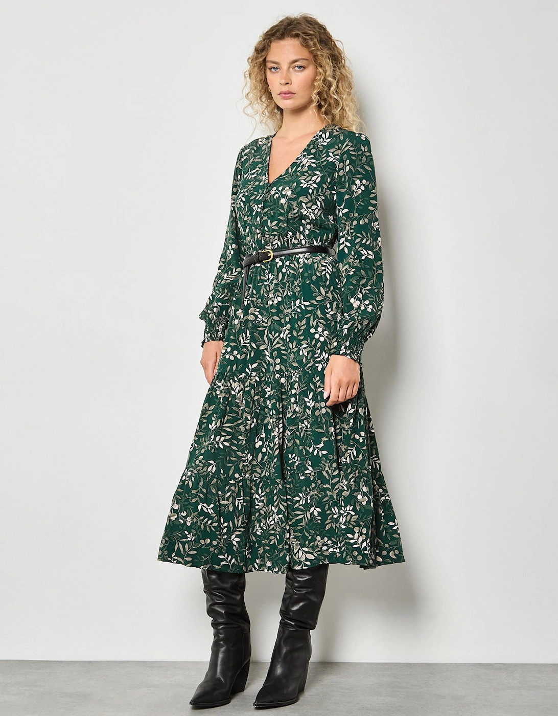 Eucalyptus Leaf Print Maxi Dress, 2 of 1