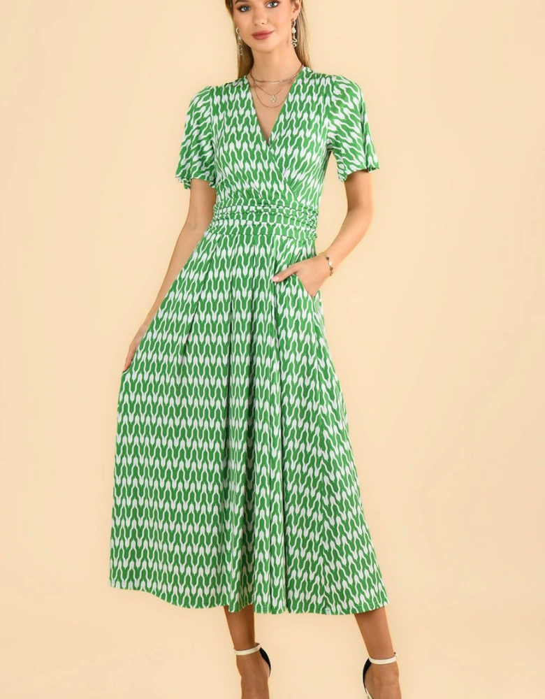 Jaylynn Flare Sleeve Jersey Maxi Dress